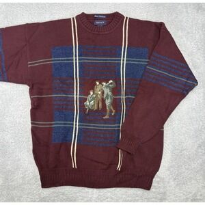 Vtg 90s Gant Sweater Mens Sz XL‎ Pullover Golf Geometric Embroidered Grandpa